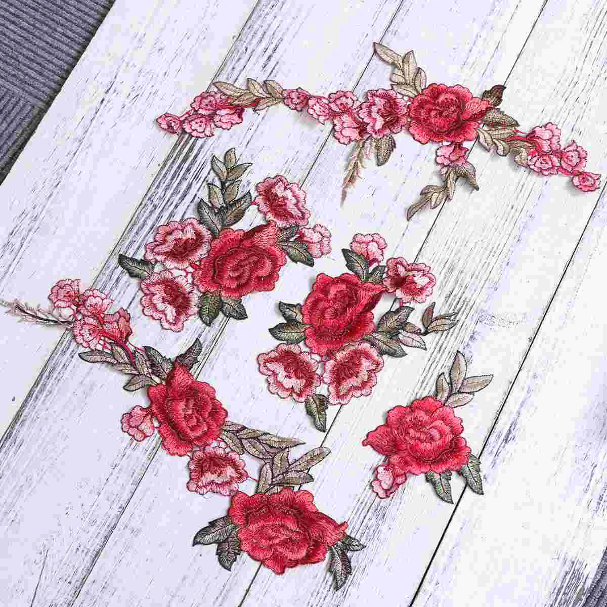 

5Pcs Flowers Shaped Exquisite Soluble Cartoon Appliques for Backpacks Jeans