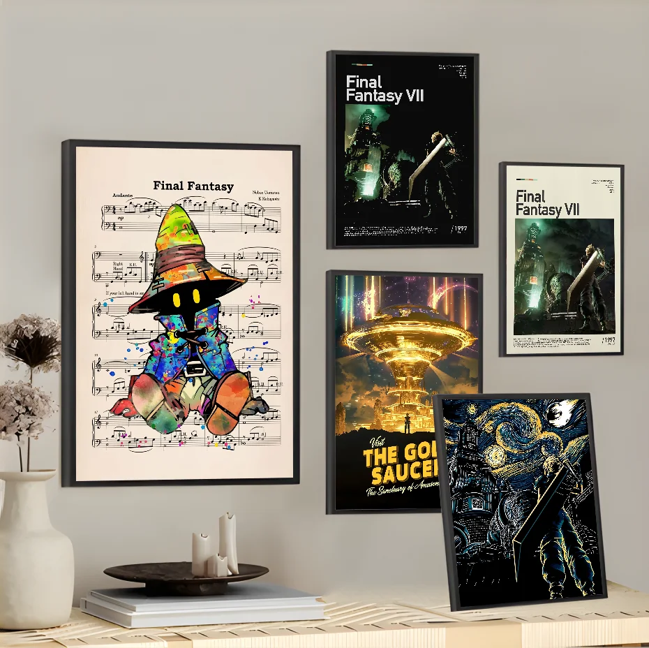 F-Final F-Fantasys Game крутой постер липкая настенная художественная печать водостойкая