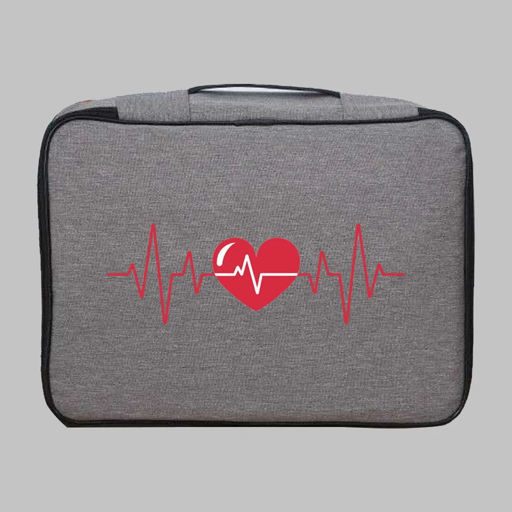 Document Storage Bag Love Print Storage Box for Passport Legal File Paperwork Credit Card Organizer Large Capacity Password Lock