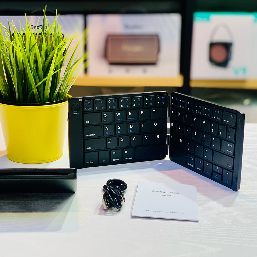

Складная клавиатура, многофункциональная беспроводная складная клавиатура, 65 клавиш, перезаряжаемая клавиатура для Android, Windows, для планшето...