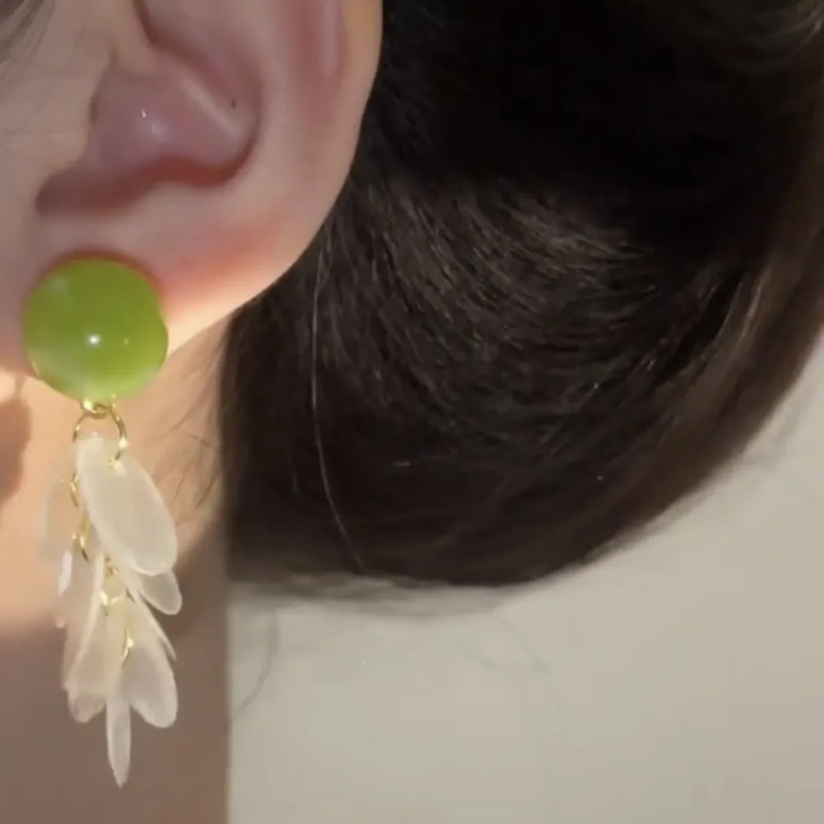 Свежие весенне-летние зеленые серьги для яблок серьги-кольца с бахромой Whiteshell