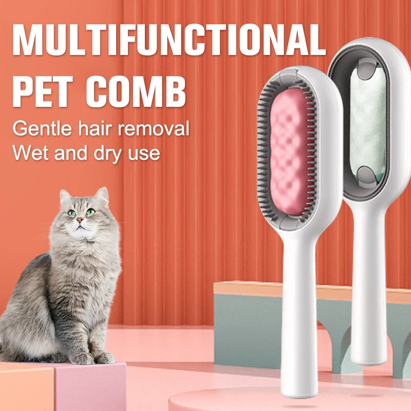 

Cat Comb Pet Hair Remover with Disposable Wipes for Dog Cat Hair Removal and Couch Clothing Washable and Durable ABS