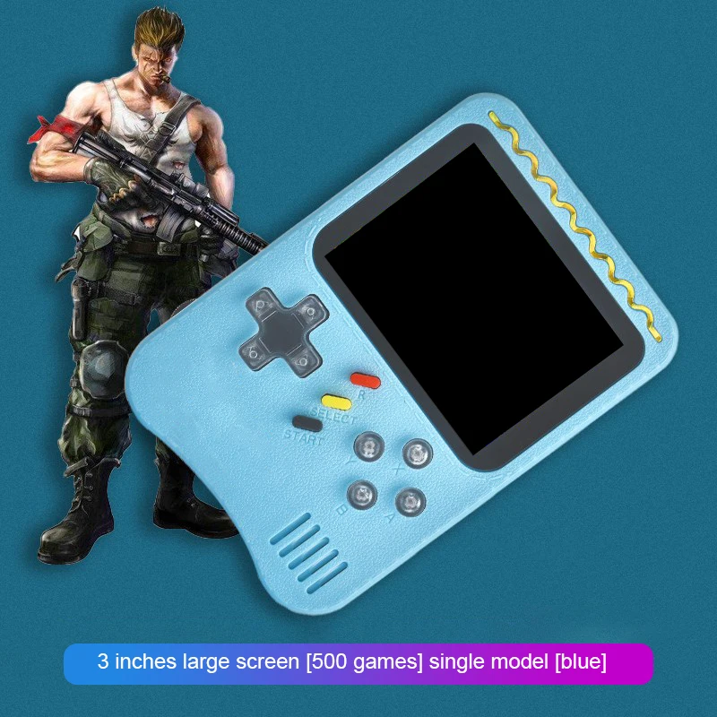 

Mini Game Machine Handheld Macaron Game Console Retro 800mah Childrens Game Console 3 Inch 500 Games