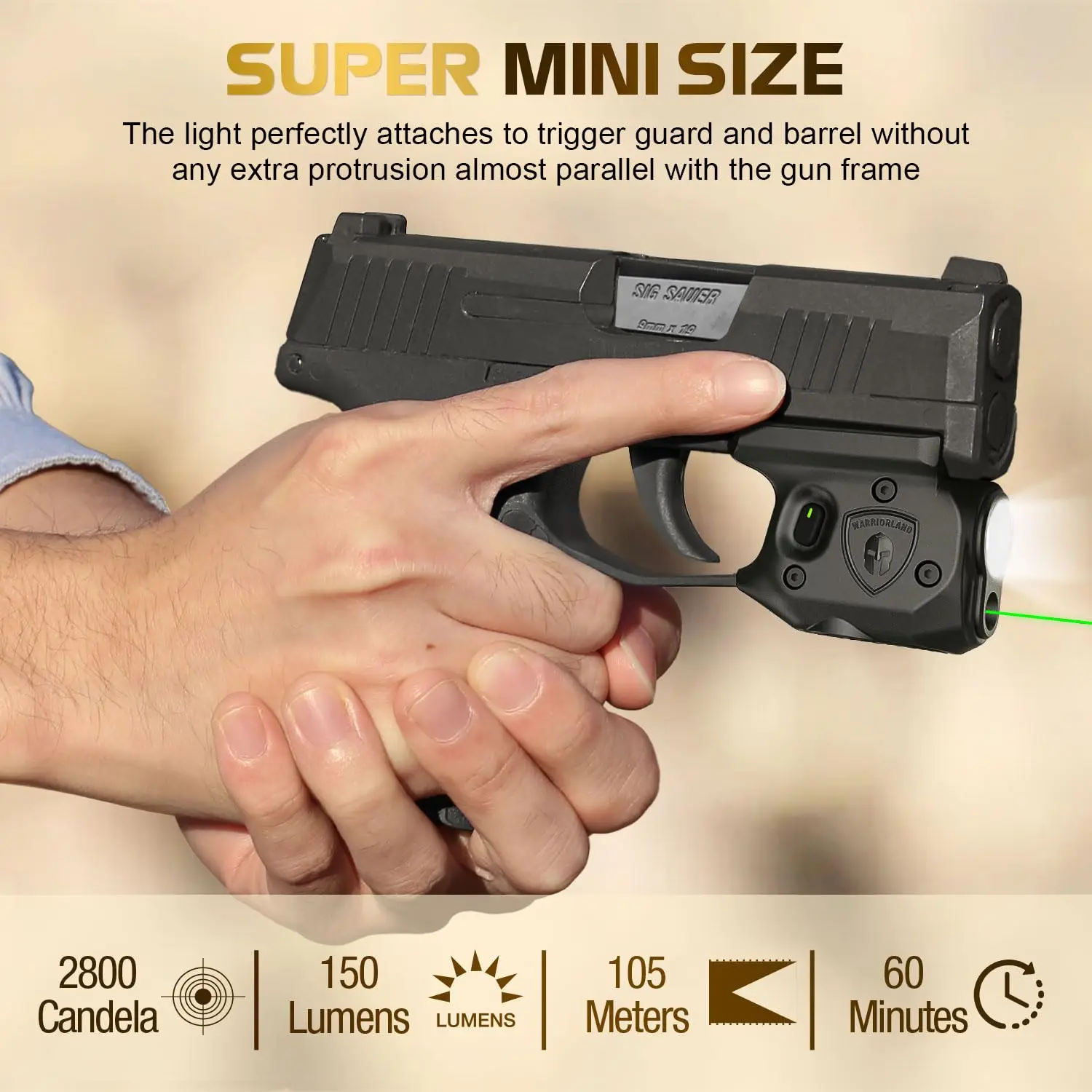 Подходит только Sig Sauer P365P365XP365XL, светло-зеленыйкрасный, без батареи, установленный светильник на 150 люмен, правая рука (art.: 3920cec09ff9f) - 3920cec09ff9f