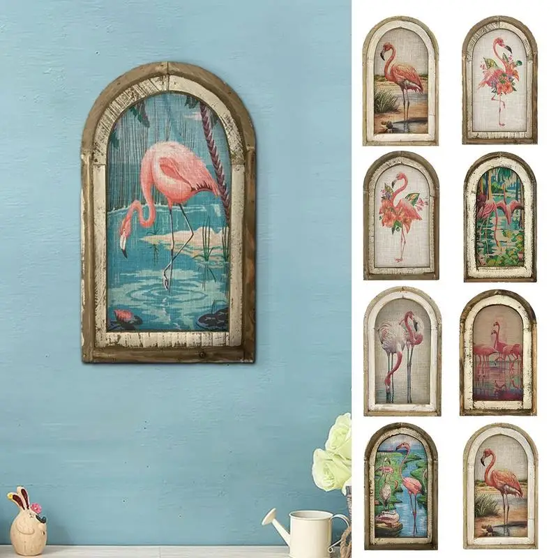 

Настенные картины для спальни, Настенная картина с фламинго, декоративные картины в европейском стиле, деревенская Настенная картина, датские украшения для гостиной