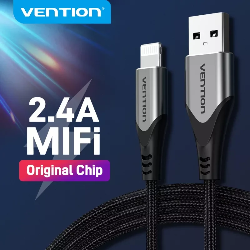 

Vention MFi USB Cable for iPhone 12 Mini 12 Pro Max 2.4A Fast Charging Data Cable for iPhone 11 Pro Max XR 8 Phone Charger Cable
