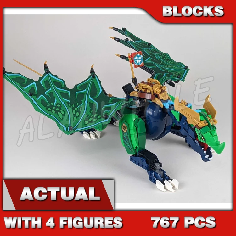 

767 шт. Shinobi легендарный Дракон Ллойд Высокоточный Зеленый Динозавр Viper Flyer 82204 строительные блоки игрушки совместимы с моделью