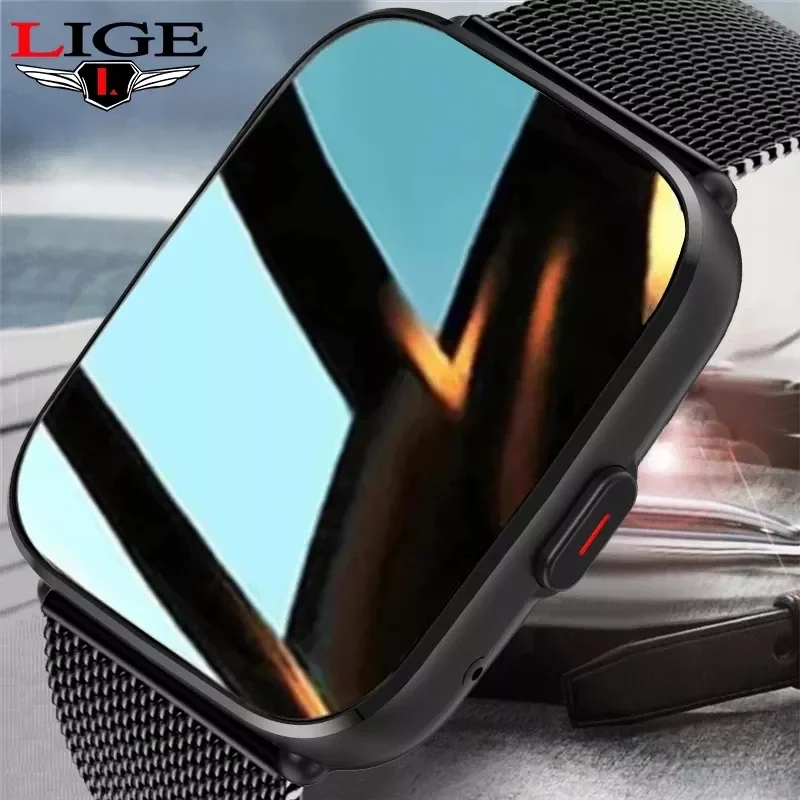 

LIGE Men Smartwatch Bluetooth Call Full Touch Bracelet Waterproof Sports Fitness Tracker Women Smart Watch For Android IOS Phone