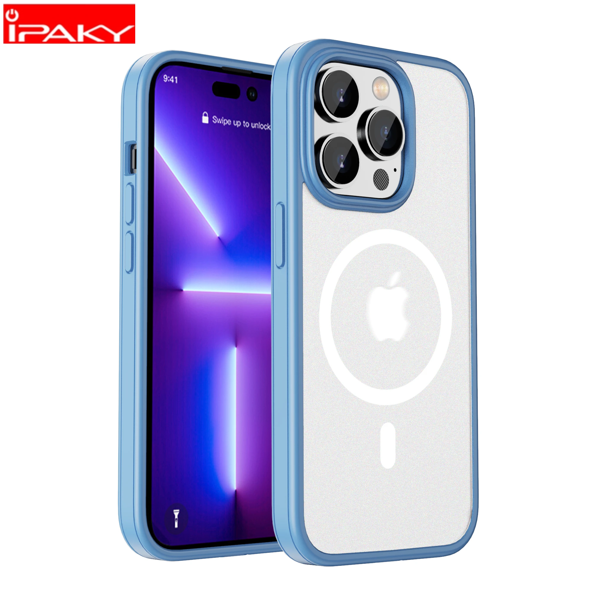 

IPAKY for iPhone 14 Magnetic Case 14 Pro 14 Plus Case Skin-friendly Frosted Airbags Shockproof Cover for iPhone 14 Pro Max Case
