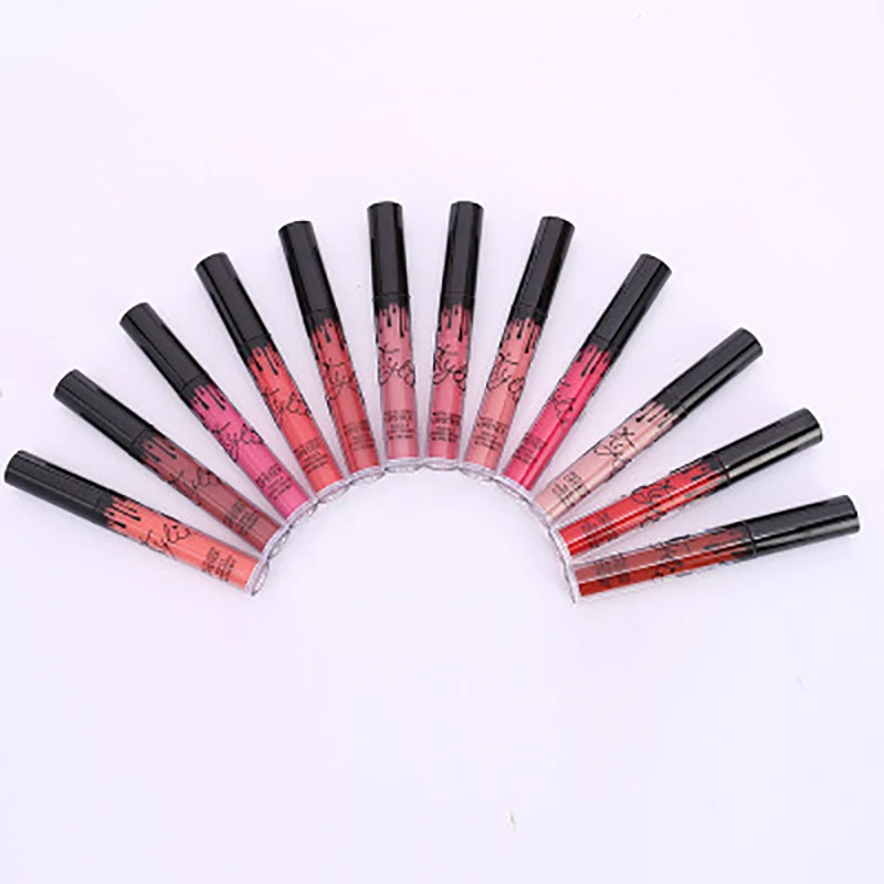 

New Bow Tie 12pcs/1set Matte Lip Gloss Set Waterproof Long Lasting Moisturizing Lipstick Tubes Women Lip Tint Coametic Makeup