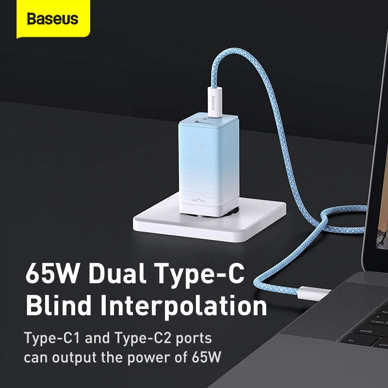Зарядное устройство Baseus GaN с USB Type-C 65 Вт 4 0 QC 3 |