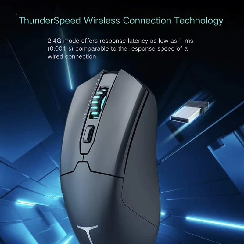 Thunderobot ML602 Беспроводная игровая Bluetooth-мышь PAW3395 26000 точек на дюйм 64 г Легкая