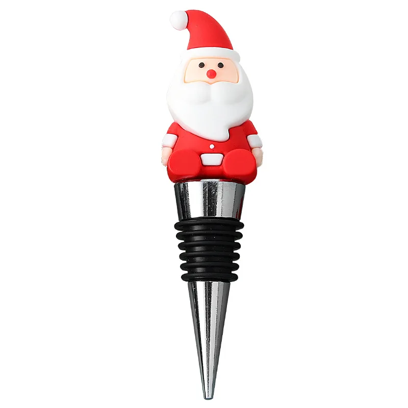 

Santa Claus Cork Alloy Wine Wine Beer Bottle Stopper Christmas Series Party Reusable Straw Bar Accessories
