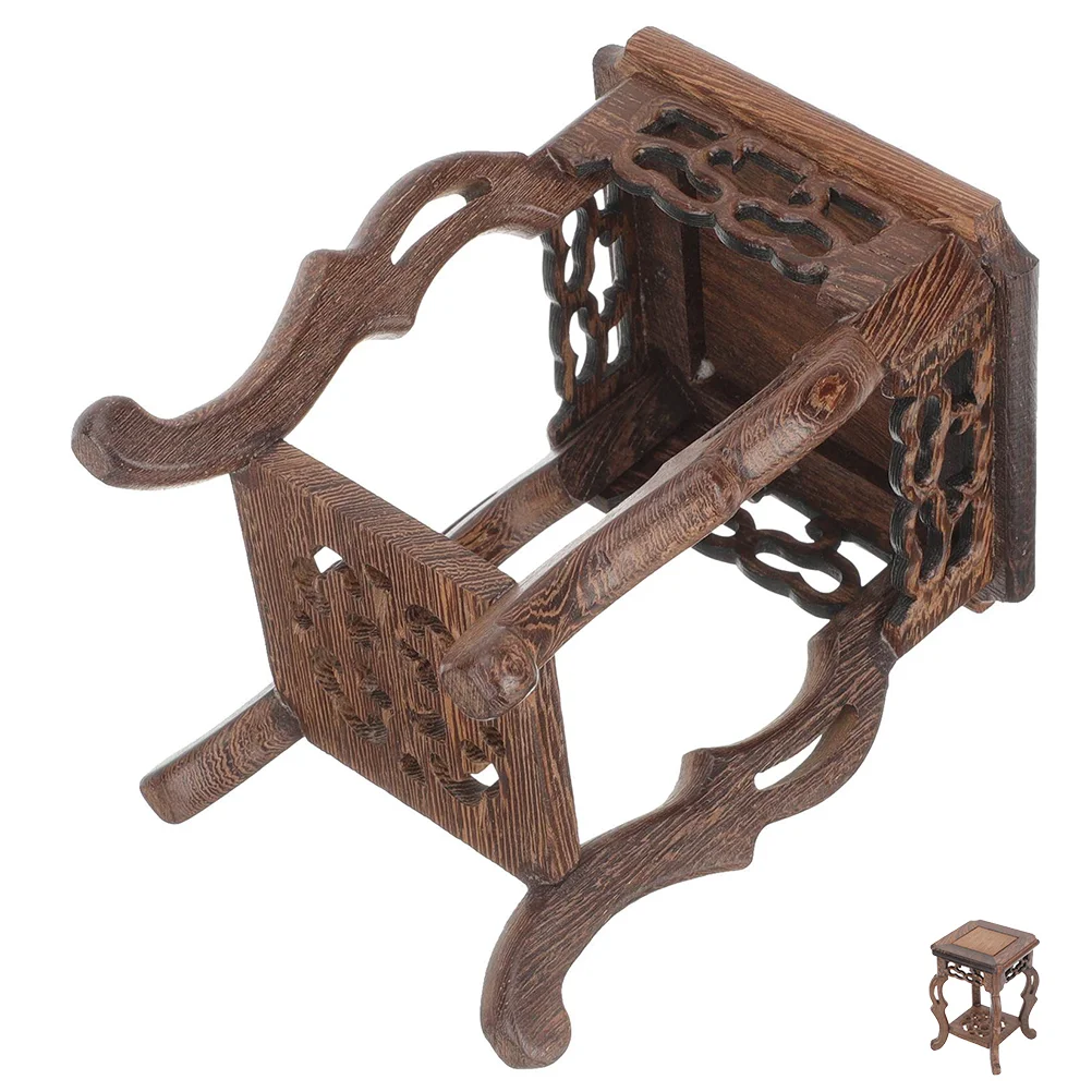 

Base Planter Stand Flowerpot Supplies Home Decor Balcony Potted Holder Miniature Bracket Display Pedestal Wood