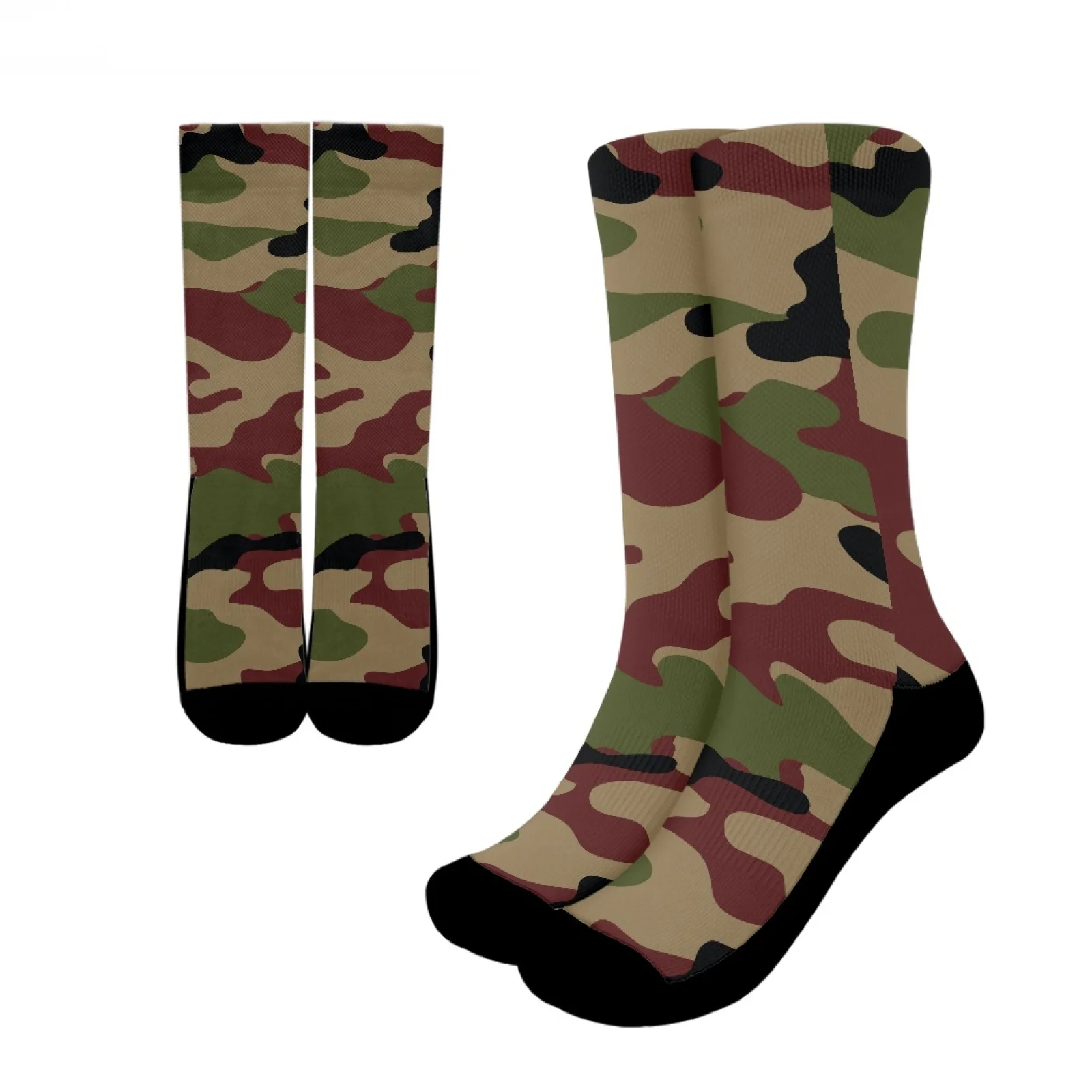 

Hot Sale New Style Camouflage Long-Tube Sports Socks Comfort Keep Warm Crew Socks Skin-Friendly And Breathable Polyester Fabric
