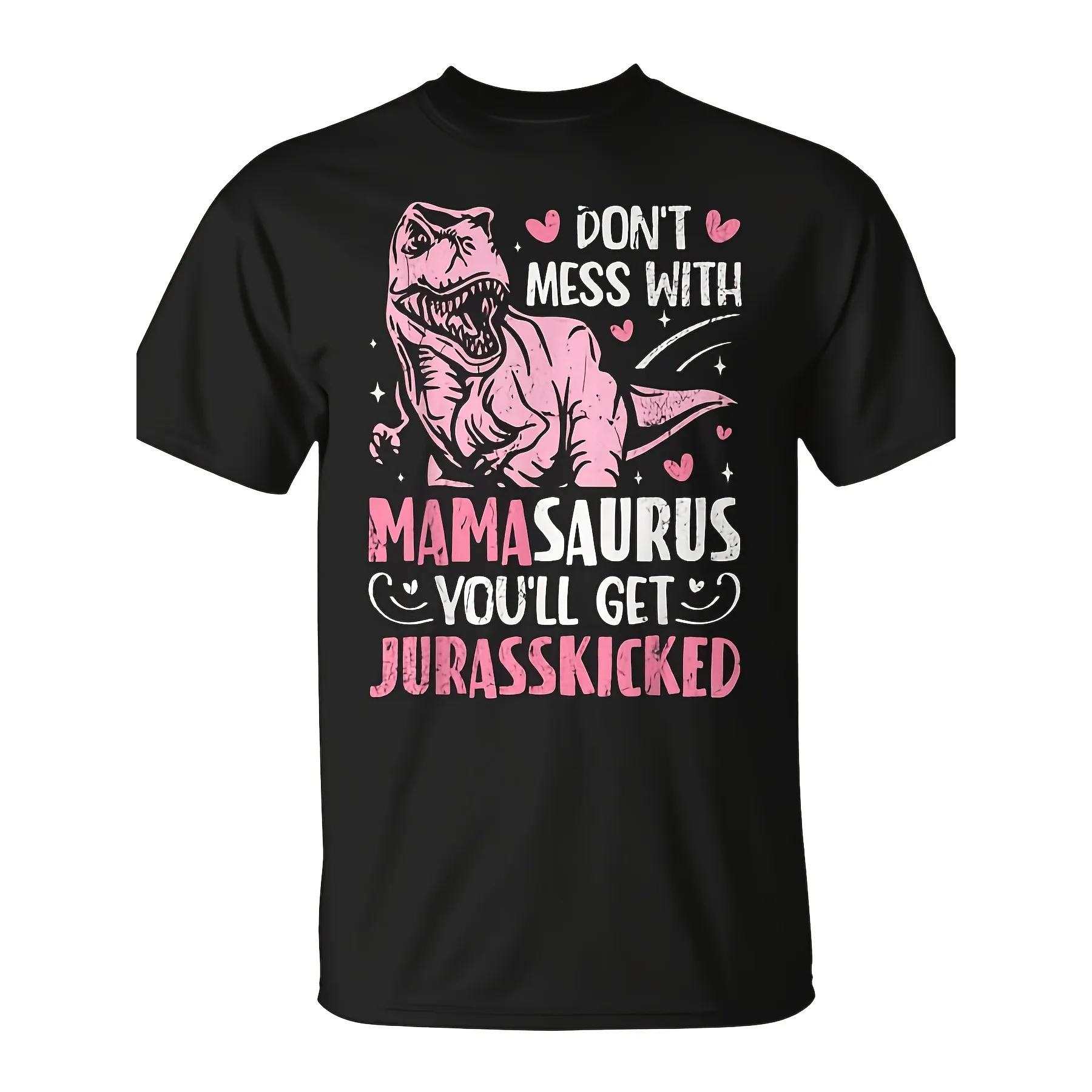 Фото Футболка с забавным принтом Mamasaurus Don't Mess With Funny Mom, повседневная хлопковая футболка премиум-класса с круглым вырезом для мужчин №1