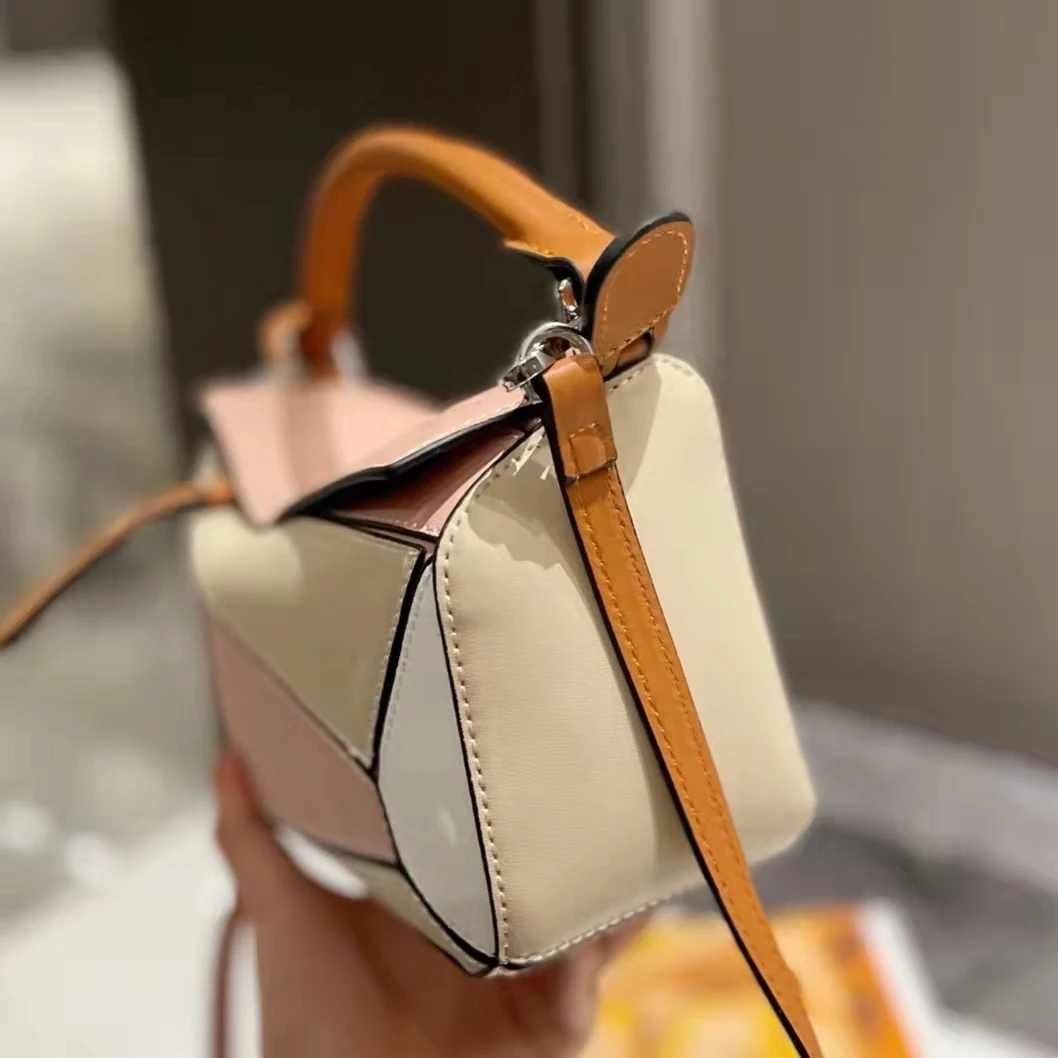 

Ladies Handbag Geometric Leather Designer Classic Shoulder Bag Luxury Fashion Messenger Bag Shopping Bag Handbag Women