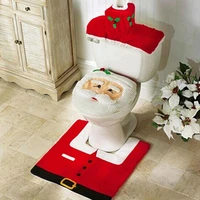 2022 christmas toilet cover cover family bathroom toilet seat cover paper christmas decorations santa claus new year