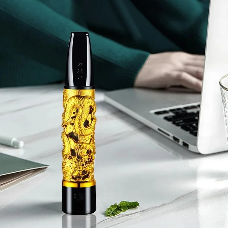 Фото USB-запальничка Dragon Column с коллектором пепла и сигаретным фильтром — портативный аксессуар для защиты от грязного курения (вольфрамовая катушка) 2026 №2