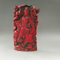 exquisite old chinese resin coral exquisite statue of guanyin bodhisattva