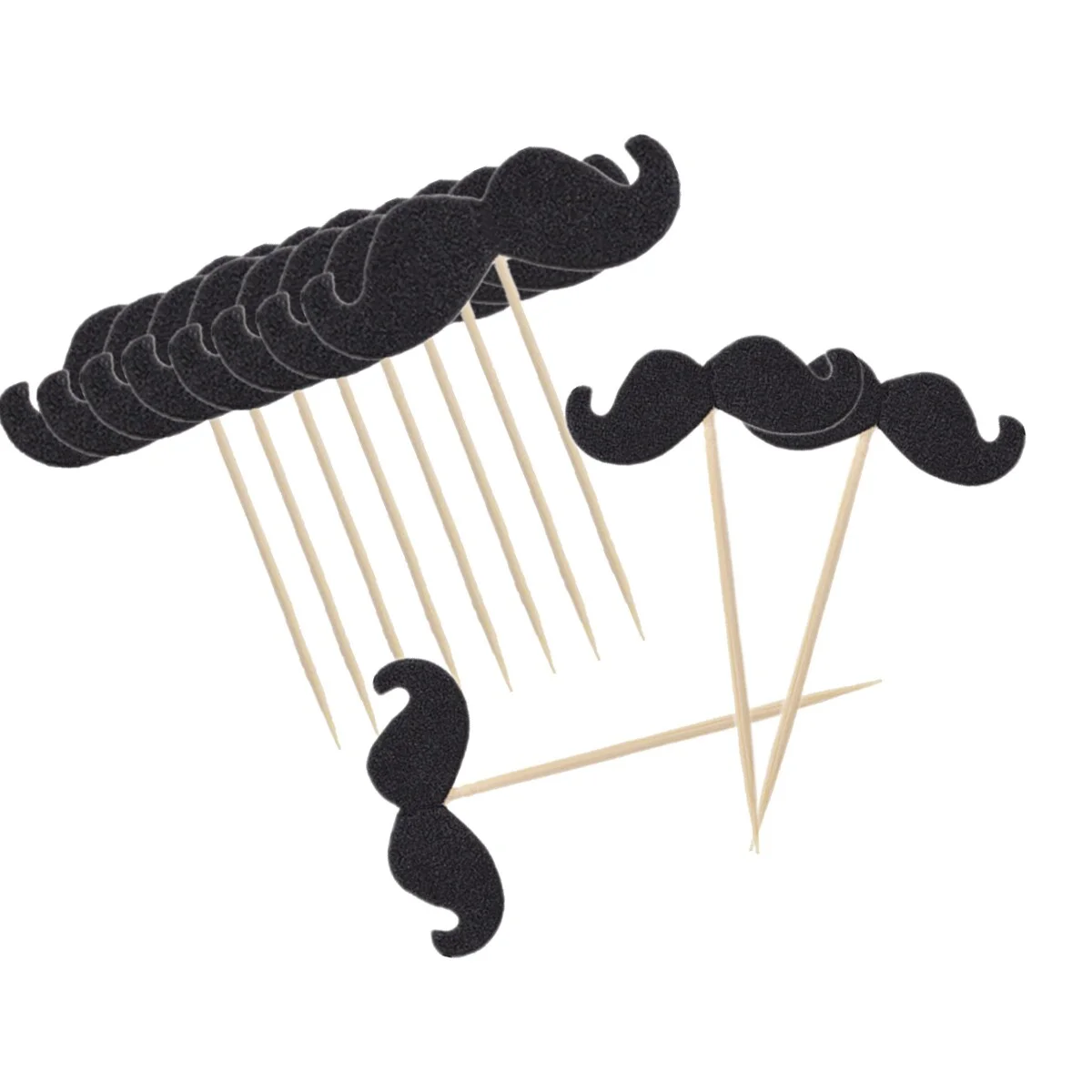 

40 Pcs Funny Cake Topper Toppers Cake Decorations Moustache Dessert Decor Baking Picks