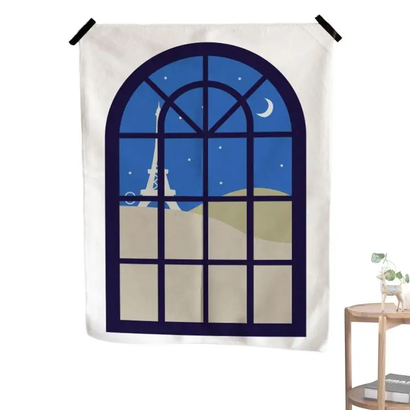 

Wall Tapestry For Bedroom Window View Wall Art Plush Fabric Scenery Cloth Wall Decor Wall Backdrop For Bedroom Wall Art