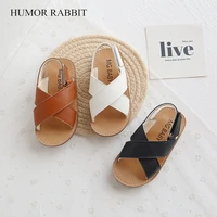toddlers boys girls sandals 2022 summer children beach shoes kids fashion sandals cross tied anti sliperry soft simple new hot
