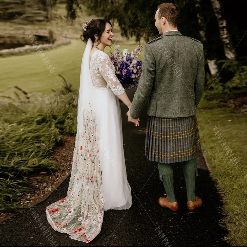 Романтическая длинная цветочная кружевная мягкая сетчатая свадебная фата по