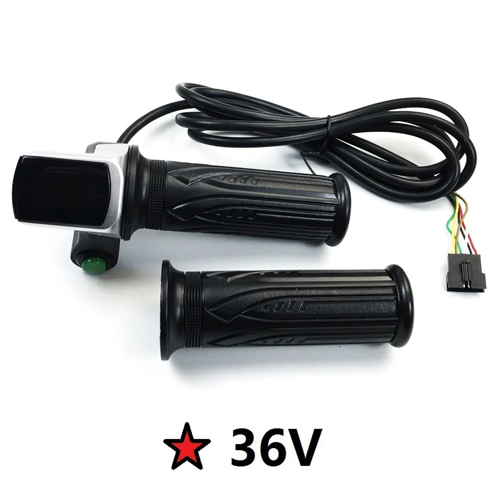 

1Pair 6 Wire Electric Bicycley Throttle Grip W/ LCD Display 36V Handlebar Grip Electric Bike Twisting Throttle Grip Replace Part