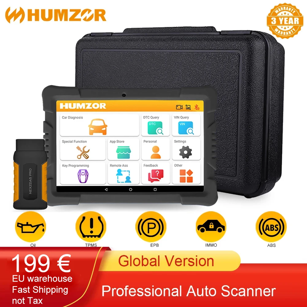 

Humzor ND366 OBD2 Scanner ABS Airbag Oil EPB DPF Reset Professional OBD 2 Automotive Scanner Code Reader Car Diagnostic Tools
