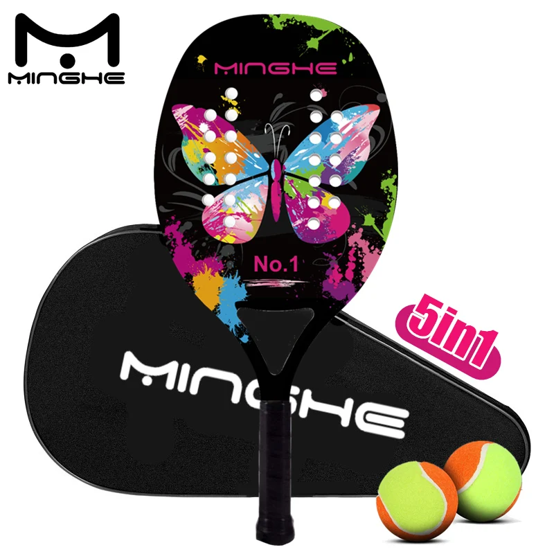 Carbon Fiber Beach Racket Color Butterfly Racket Designed For Women