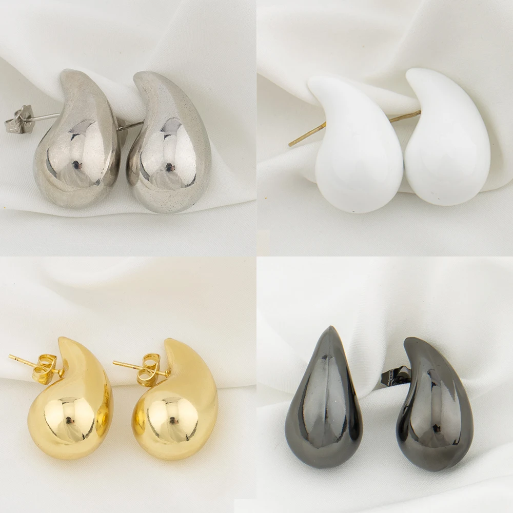 

Brass Water Drop Earring Half Empty Stud Earrings Women Jewelry Punk Party T Show Gown Runway Trendy Korean Japan Style INS
