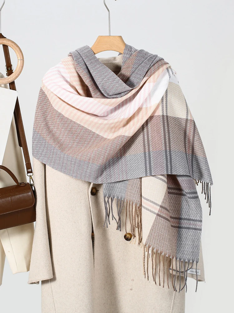 Новинка вязаный Ретро шарф с бахромой головной платок зимний женский и мужской в