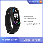 Умный Браслет Xiaomi Mi Band 6, водонепроницаемый фитнес-трекер с экраном AMOLED 1,56 дюйма, Bluetooth, 5 атм