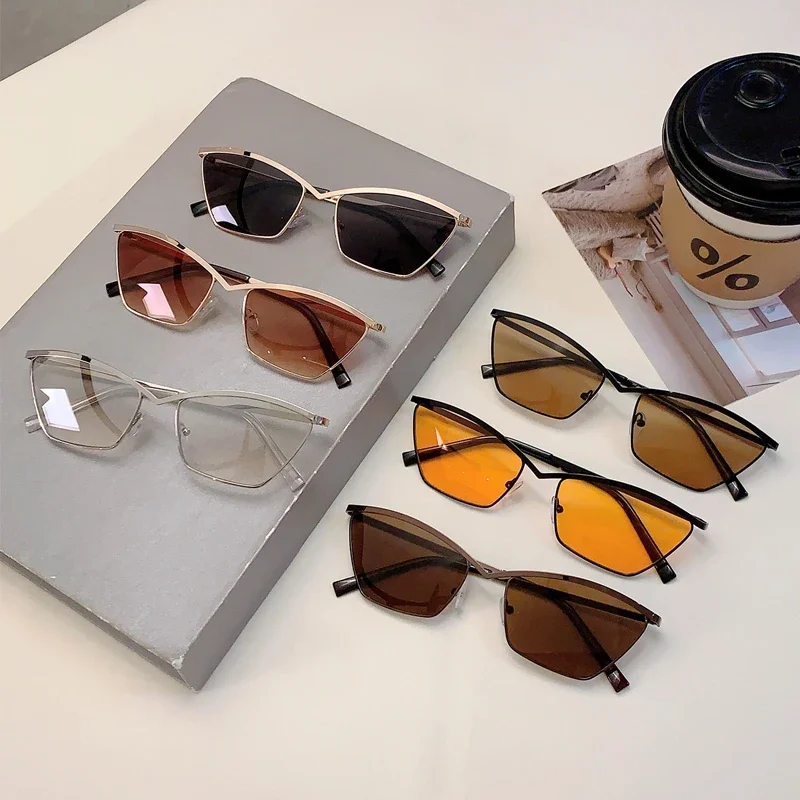 KAMMPT Винтажные Солнцезащитные очки кошачий глаз женские модные градиентные с