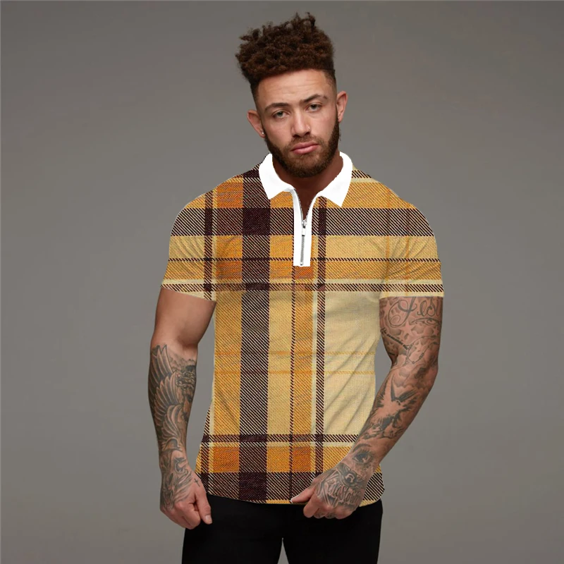 

AIOPESON Summer Cotton Dot Printed Polo Shirts for Men Casual Social Business Mens Polos Short Sleeve Polo Mens Clothing