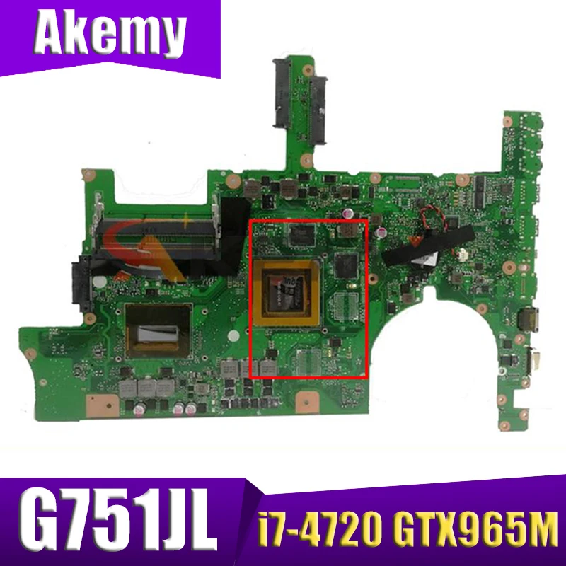 

G751JL материнская плата с процессором i7-4720 GTX965M материнская плата REV2.0 для ASUS G751J G751JL Материнская плата ноутбука протестирована 90NB0890-R02000