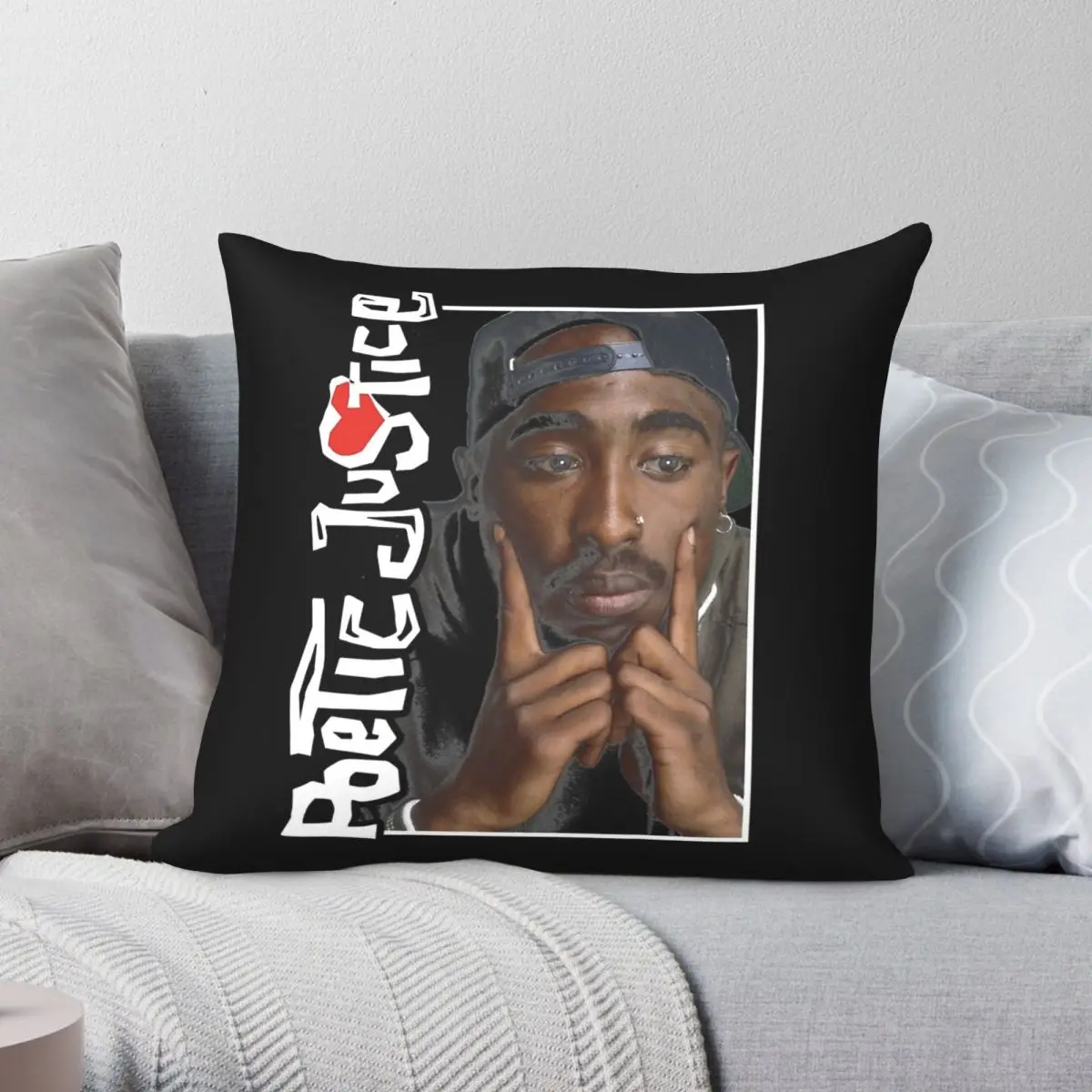 

Poetic Kendrick Tee Pillowcase Polyester Linen Velvet Pattern Zip Decor Throw Pillow Case Room Cushion Cover