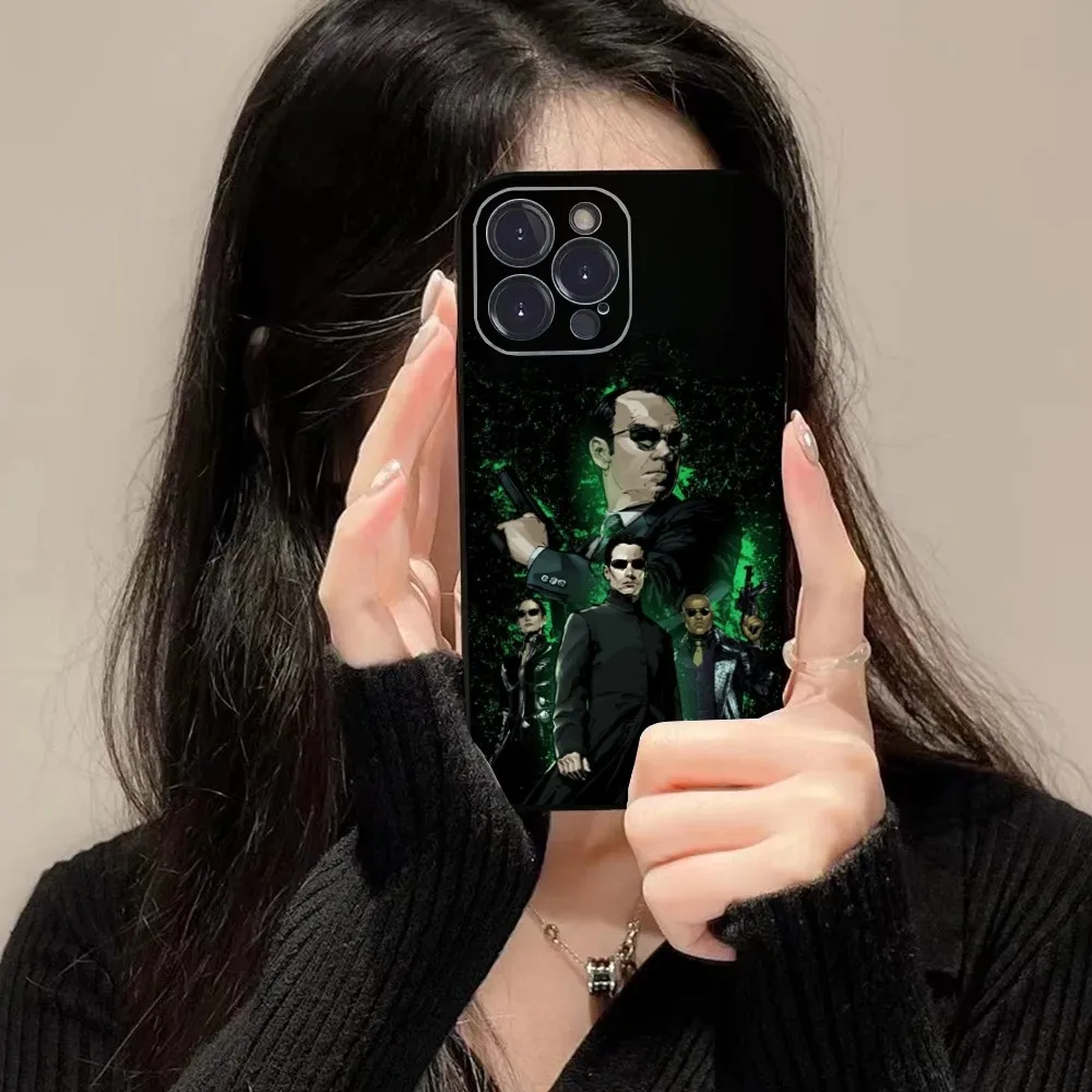 T-The Matrix-X Movie Phone Case For iPhone 16 15 14 13 12 11 Plus Pro Max XS X XR SE Mini 8 7 Soft Silicone Black Cover