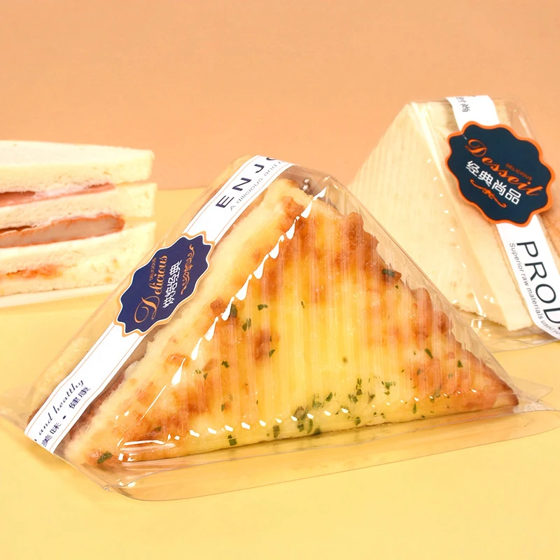 

100Pcs Clamshell Sandwich Box Take Out Tray Plastic Food Containers Disposable Takeout Box Transparent Carry Out for Bakery