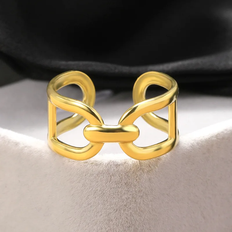 

Корейский Новый Популярный дизайн ажурное геометрическое тяжелое промышленное текстурное Кольцо женское популярное интернет красное уни...