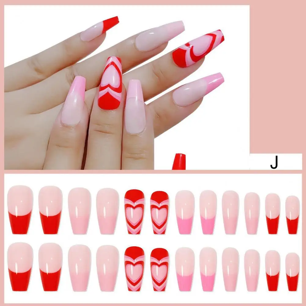 

1 Set Ultra-Thin Attractive Extend Nail Full Cover Press on DIY Faux Nails with Glue Set Fake Nails Nail Supplies