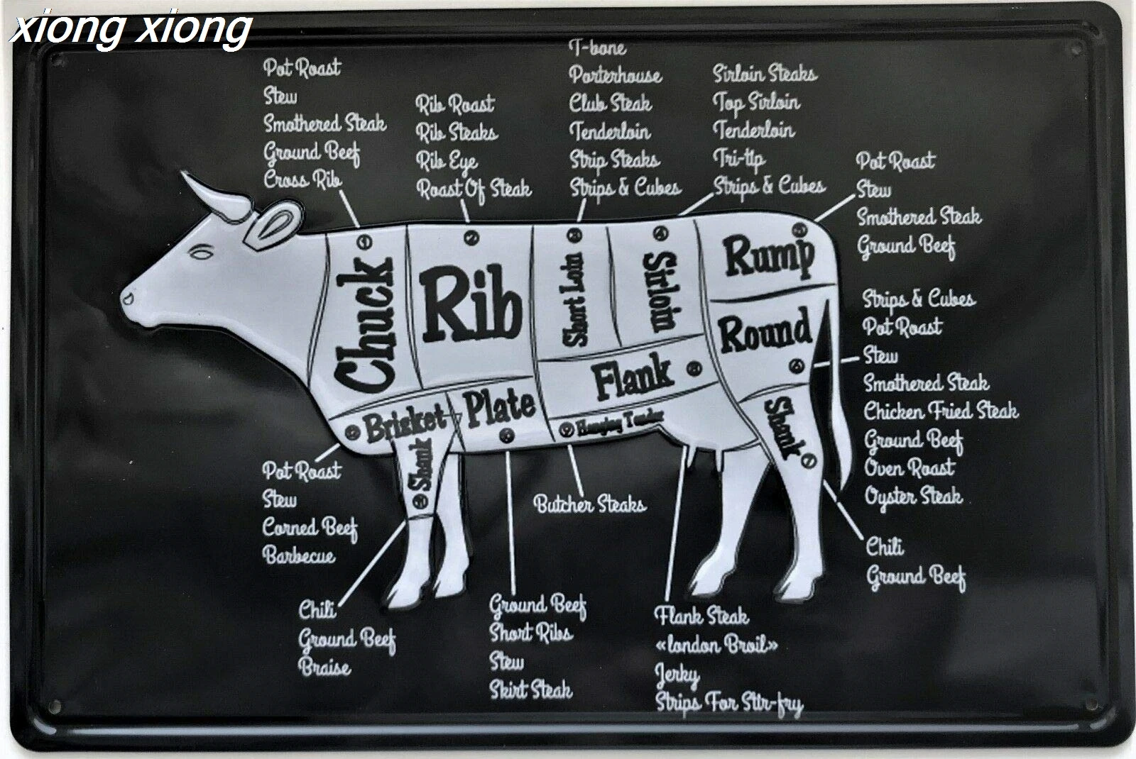 Металлическая винтажная оловянная настенная вывеска в стиле ретро для говядины, кухни, барбекю, подарка для папы, мясника, дома, бара, паба, винтажный декор для кафе, 8x12 дюймов