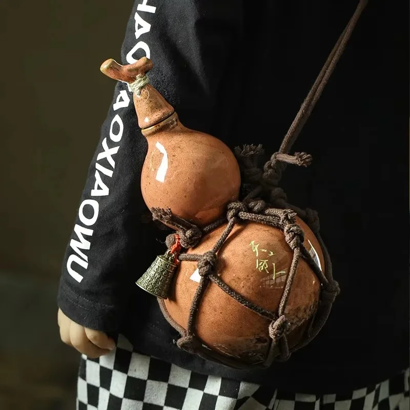 700ml Wukong Bottle Gourd Ceramic Cup Destiny Of Heaven Net Bags Wine Set Diagonally Across The Hot Water Kettle Ancient