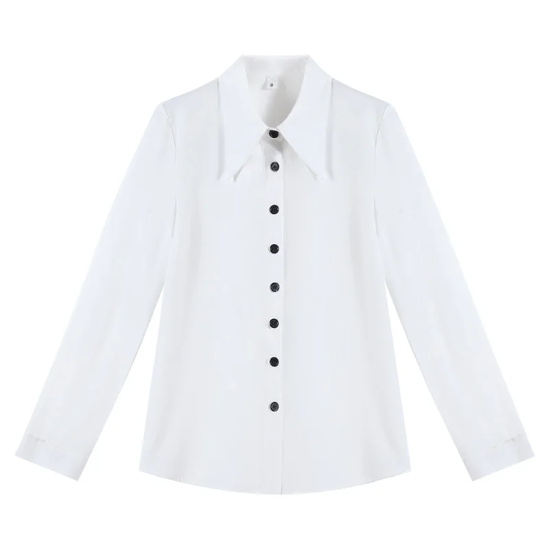 Korean Fashion Trend Versatile Bottomed Chiffon Shirt Women'S Long Sleeve 2023 Spring New Women'S Top Professional White Shirt
