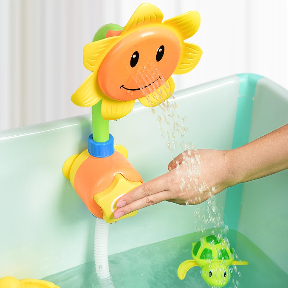 

Kids Shower Bath Toys Cute Yellow Duck Waterwheel Elephant Toys Baby Faucet Bathing Water Spray Tool Dabbling Toy Dropshipping