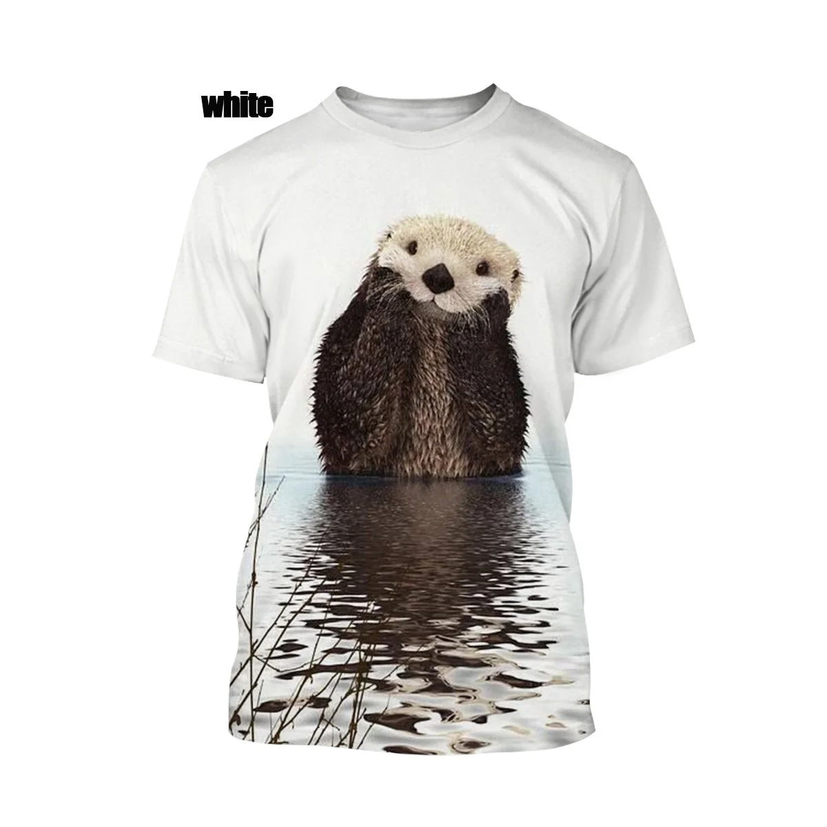 

Summer Creative New Popular 3D Printing Animal Otter Summer Otter Printing Men's and Women's T-shirt Casual Cute Short Sleeve