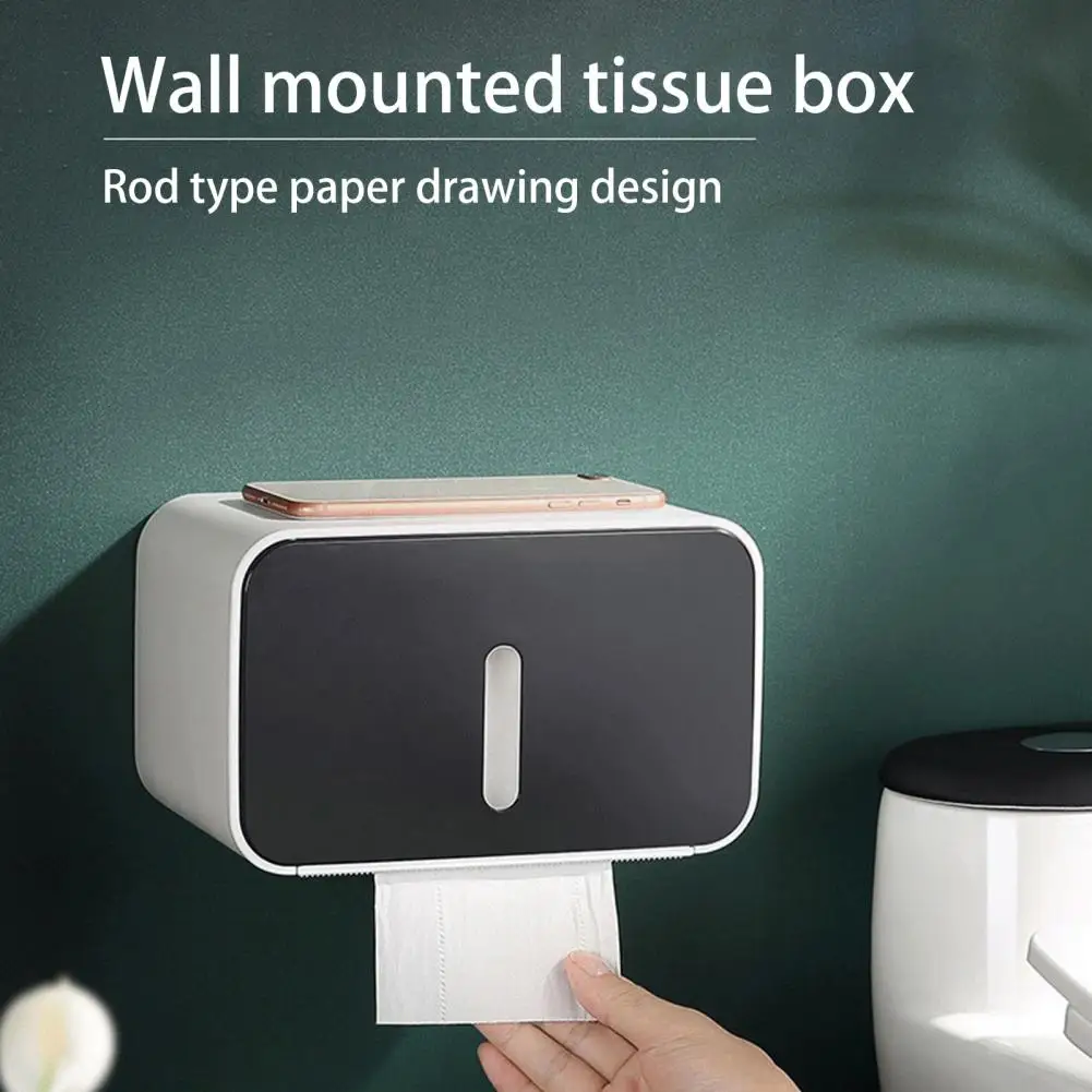 

Towel Box Modern Waterproof ABS Wall Hanging Tissue Organizer Case Storage Box for Bathroom
