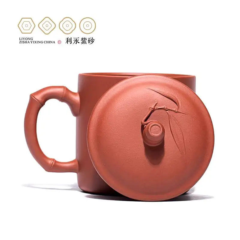 Чашка из фиолетовой глины Liyong Yixing Centennial, полностью ручной работы, практичная для личного использования, большая вместимость, с крышкой, бамбук. (art.: 3920d9bb2007e) - 3920d9bb2007e