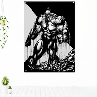 exercise banner 4 grommets flag man body building wallpapers wall hanging muscular body poster canvas painting home decor b4